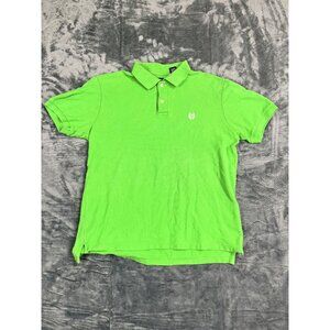 Chaps Mens Green Polo Shirt Medium Cotton Short Sleeve Casual Classic Fit